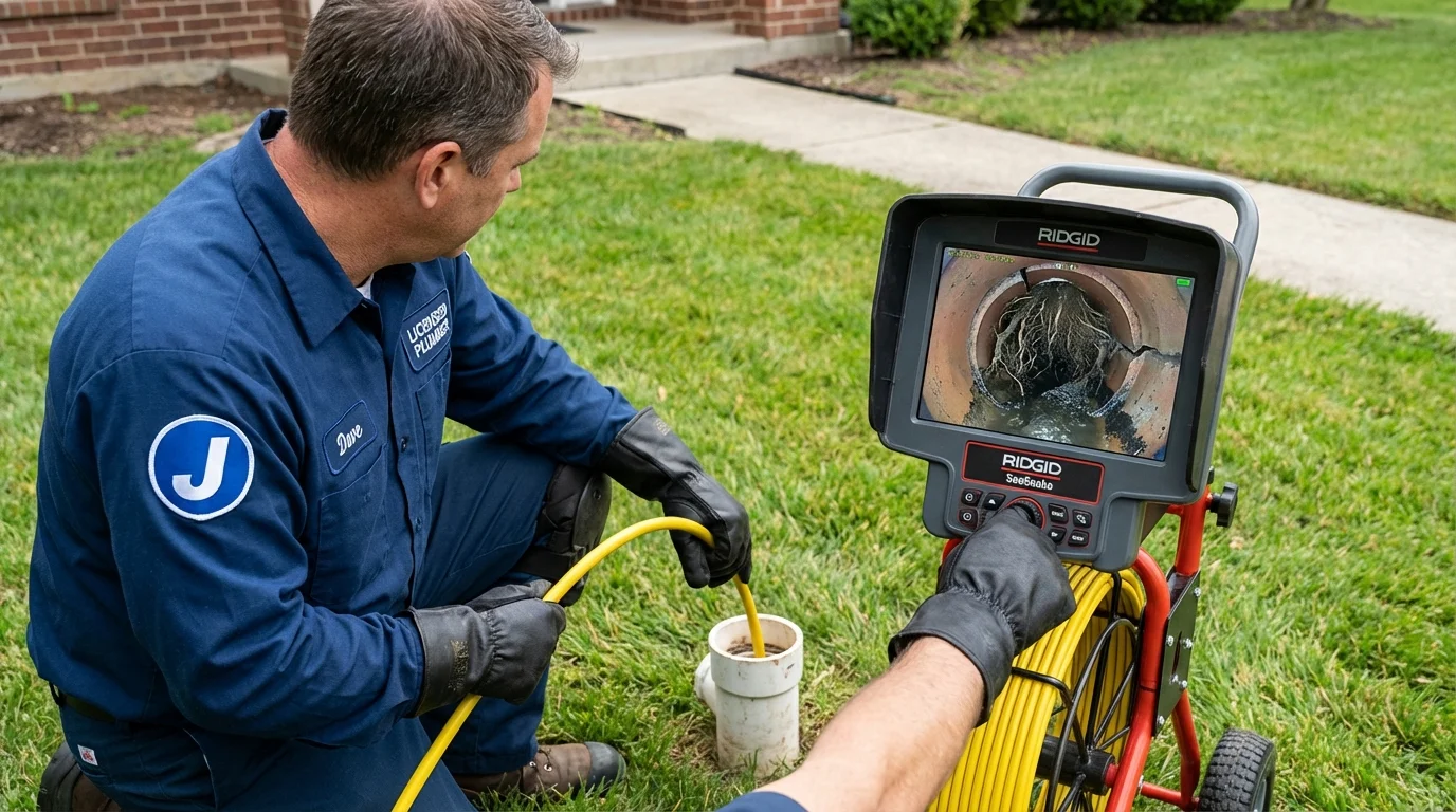 Sewer camera inspection being performed by Johns Plumbing LLC in Clarinda